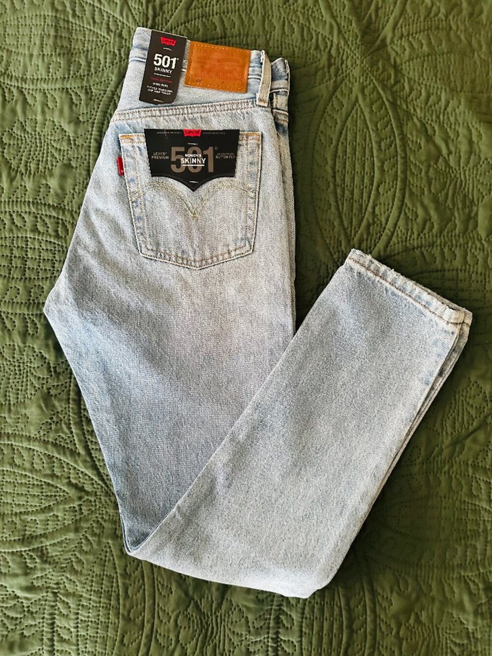 Levi's Premium 501 Skinny Jeans NWT High Rise Distressed Light Wash